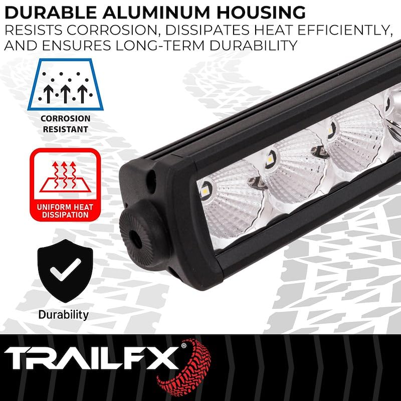 TRAILFX 20SRCM TrailFX Light Bar 20SRCM, LED, 20 Inch Length, 15 Clear 5 Watt Bulbs, 8 Degree Spot and 90 Degree Flood Combo Beam, Clear Polycarbonate Lens, 75 Watt Blubs Amp Draw 1.15 AMP At 12 Volts