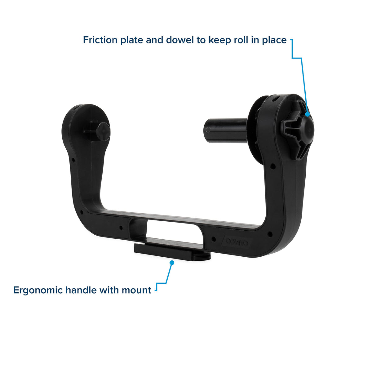 CAMCO 57115 Camco Paper Towel Holder – Ideal for Compact Areas – Features Mountable Design and Adjustable Side Knob – Black (57115)
