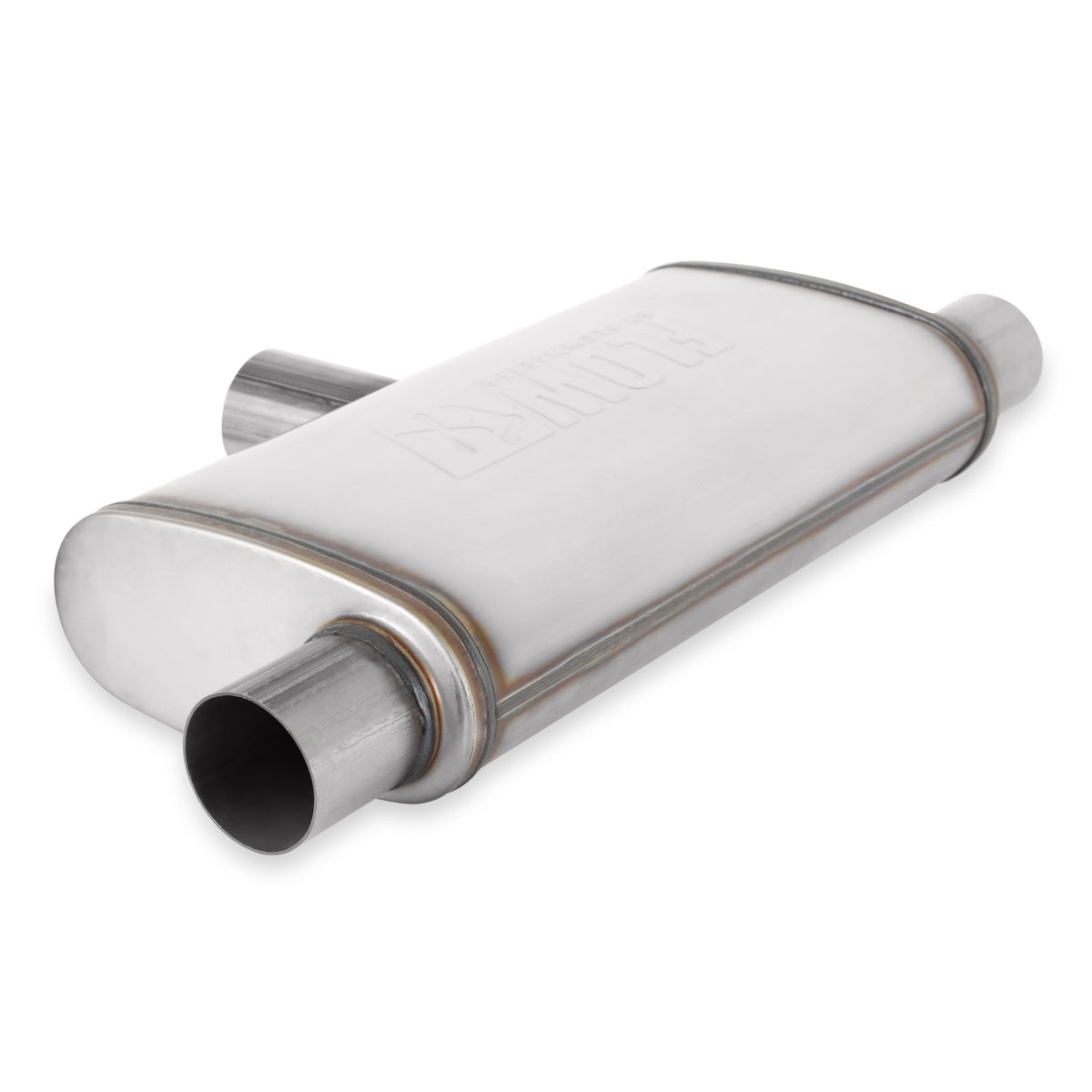 FLOWMASTER 72206 Flowmaster 72206 FlowFX Muffler 2.5 Inlet/Outlet - Oval Body - Transverse - Moderate Sound 409 Stainless Steel