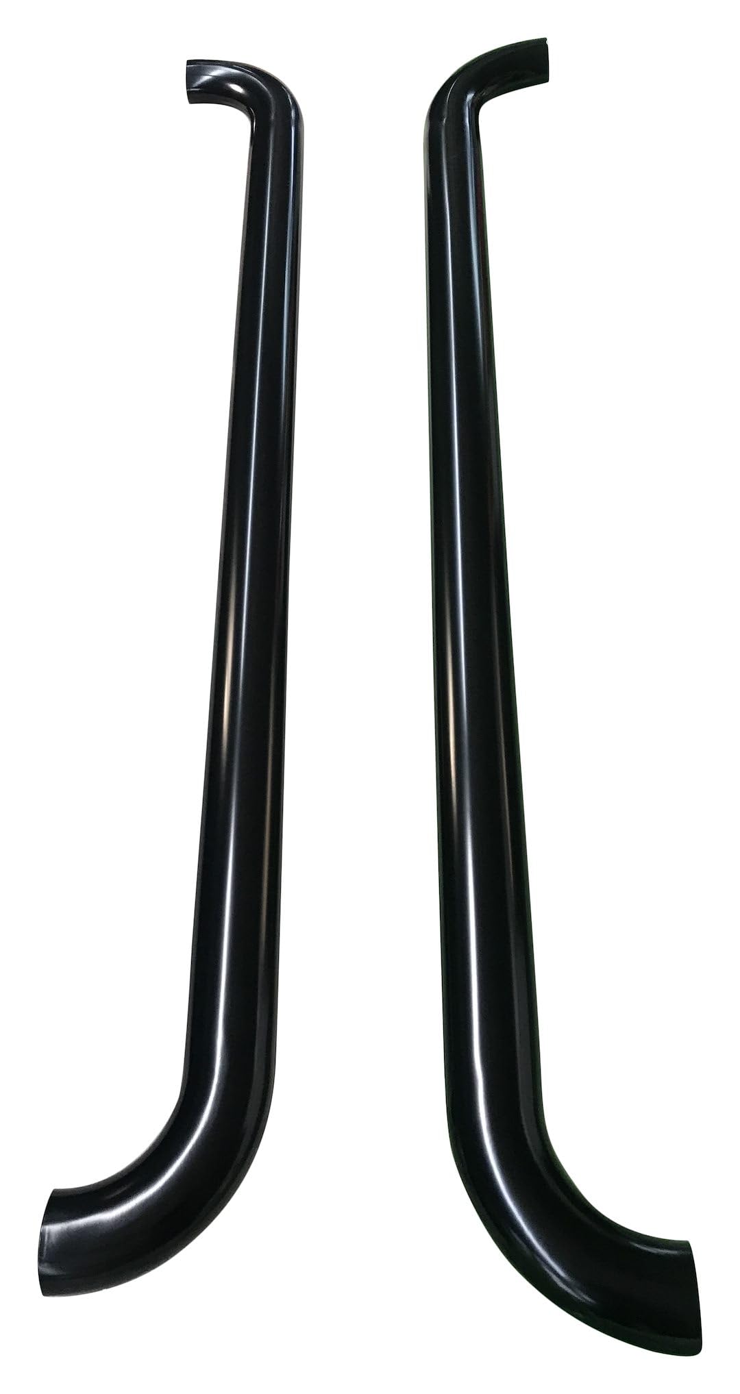 TRAILFX A1013B TrailFX Nerf Bars for Ram 1500 Quad Cab 2019-2025 Titanium Black Steel 4 Inch Oval Bent Side Steps with Slip-Resistant Molded Step Pads Rocker Panel Mount Set of 2 Running Boards