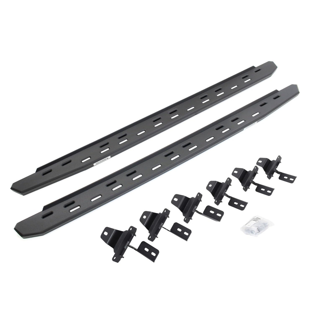 GO RHINO 69650673SPC Go Rhino RB30 Slim Running Boards & Brackets | Galvanized Steel, Textured Black | 69650673SPC | Fits 2018-2024 Jeep Wrangler JLU, 4-Door
