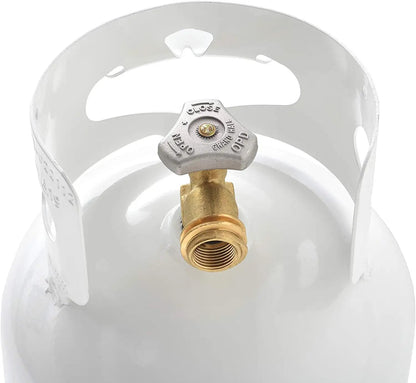 FLAME KING YSN10LB Flame King 10LB Steel Propane Tank Cylinder with Type 1 Overflow Protection Device Valve, Great for Camping, Fire Pits, Heaters, Grills, Overlanding, White