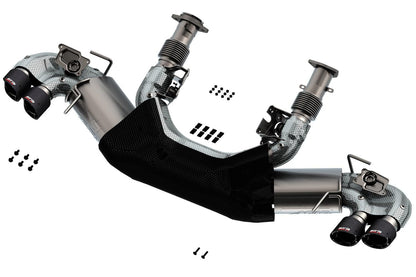BORLA 140839CF Borla 2020 Chevrolet Corvette C8 6.2L ATAK 3in Exhaust System Dual Round Angle Cut Carbon Fiber Tips - 140839CF