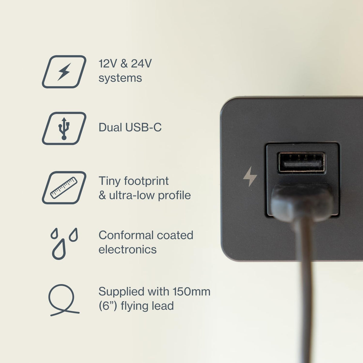 SCANSTRUT SC-TILE-20 Scanstrut SC-TILE-20 TILE - USB-C / USB-C INTERIORS CHAR