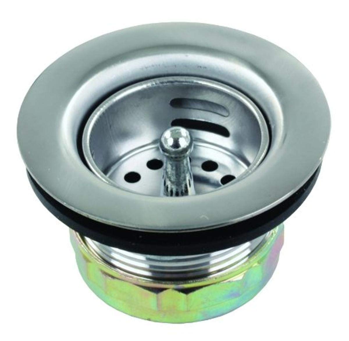 JR PRODUCTS 95325 JR Products 95325 Strainer with Push-In Basket, Chrome, 1-1/2"
