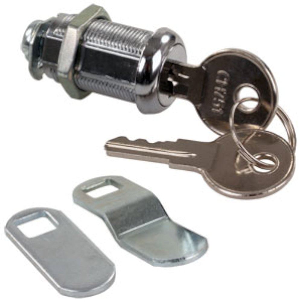 JR PRODUCTS 00325 JR Products 00325 Standard Compartment Door Key Lock - 1-1/8", Silver