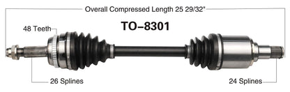TRAKMOTIVE TO-8301 Trakmotive TO-8301 NEW CV AXLE