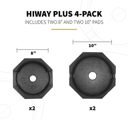 SNAPPAD HIPLSP4 RV SnapPad Permanently Attached Leveling Jack Pad for HWH 8 inch Front and 10 inch Rear Round Landing Feet (HiWay Plus (Qty 4))