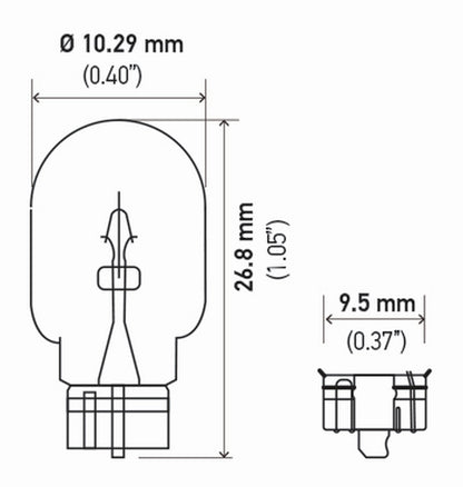 HELLA 2845 HELLA 2845 24V 5W Standard Miniature Replacement Navigation and Interior Light Bulb