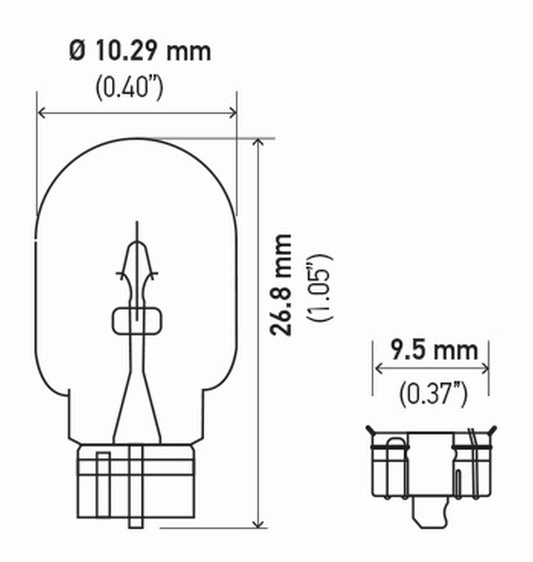 HELLA 2841 HELLA 2841 24V 3W Standard Miniature Replacement Navigation and Interior Light Bulb