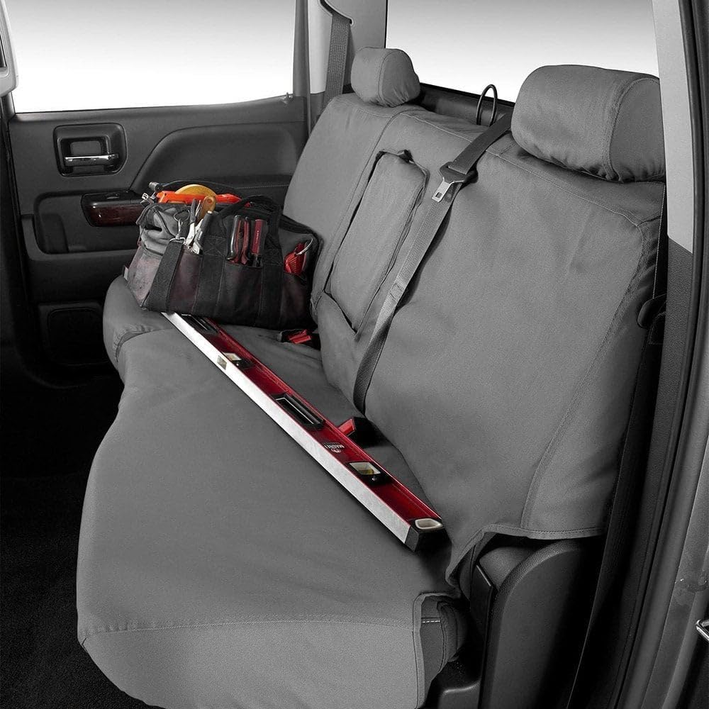 COVERCRAFT SS3378PCGY Covercraft Custom-Fit Front Bench SeatSaver Seat Covers - Polycotton Fabric, Grey