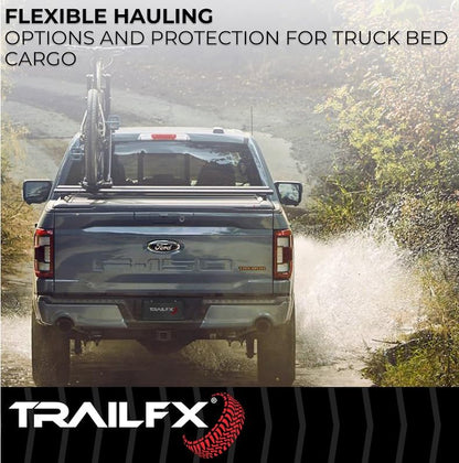 TRAILFX TFX6003 TrailFX TFX6003 Hard Retractable Tonneau Cover Fits 2015-2025 Ford F-150 with 5.5 Foot Bed Manual Retractable with Key Lock Black Matte Powder Coated Aluminum T-Slot Rails Clamp-On