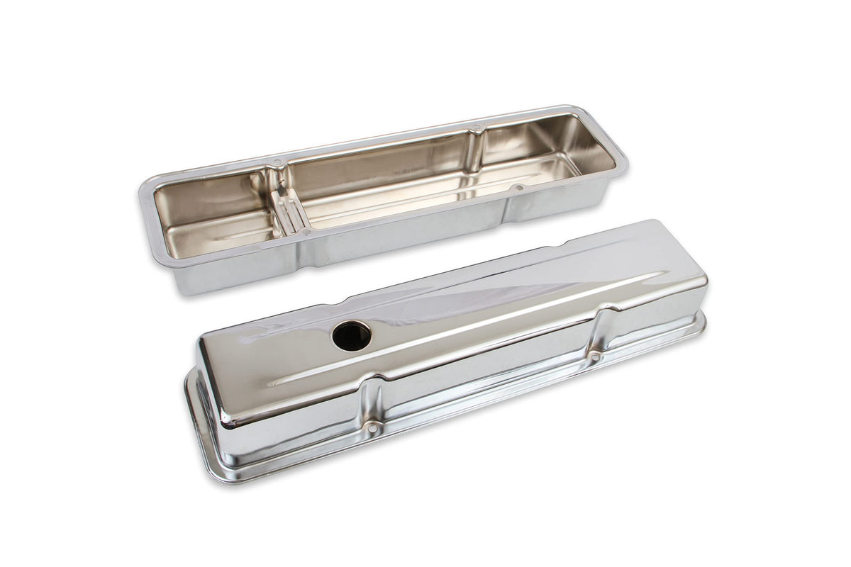 MR GASKET 9800 Mr. Gasket 9800 Chrome Valve Covers - Dual Cap Holes