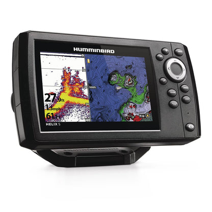 HUMMINBIRD 411680-1 Humminbird Helix 5 G3 GPS Fish Finder with Transducer, Dual Spectrum Chirp Sonar & Portable Carrying Case