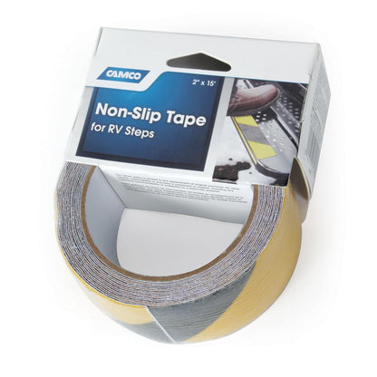 CAMCO 25405 Camco 25405 Non-Slip Grip Tape for Steps (2" x 15', Black/Yellow)