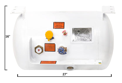 FLAME KING YSN20.3TH Flame King YSN203 20.3 Gallon RV, Van, Or Trailer Horizontal ASME RV Propane Tank Cylinder, 16" x 27"