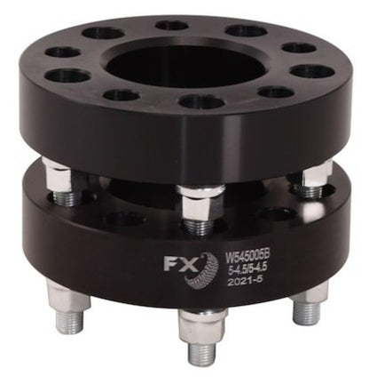 TRAILFX W545005HC Trailfx Wheel Spacer W545005HC, 5 x 4.50 Inch Bolt Pattern, 1.25 Inch Thickness, Wheel Stud Mount, 71.50 Millimeter Hub Size, Black, Aluminum, Set of 2, 10 Set of Bolts and Nuts, Hub Centric