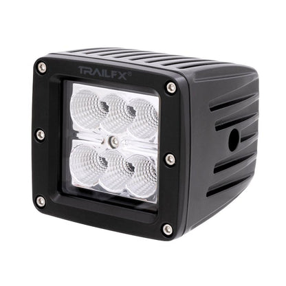 TRAILFX 3X2F1 Trailfx Driving/Fog Light 3X2F1, LED Bulb, 6 Clear LED 3 Watt Bulbs, 3 Inch Square, 90 Degree Flood Beam, Amber Polycarbonate Lens, Bracket Mount, 18 Watt Blubs Amp Draw 1.4 AMP At 12 Volts, Single