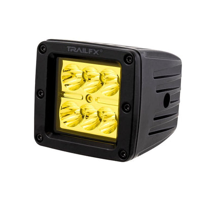 TRAILFX 3X2AMS2 Trailfx Driving/Fog Light 3X2AMS2, LED Bulb, 6 Clear LED 3 Watt Bulbs, 3 Inch Square, 8 Degree Spot Beam, Amber Polycarbonate Lens, Bracket Mount, 20 Watt Blubs Amp Draw 1.4 AMP At 12 Volts, Set Of 2