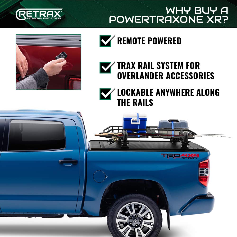 RETRAX T-70244 RealTruck Retrax PowertraxONE XR Retractable Truck Bed Tonneau Cover | T-70244 | Fits 2019 - 2025 Dodge Ram 1500 w/ RamBox, Fits w/ and w/o Multi-Function (Split) Tailgate 5' 7" Bed (67.4")
