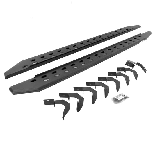 GO RHINO 69423580SPC Go Rhino RB20 Slim Running Boards & Brackets | Galvanized Steel, Textured Black | 69423580SPC | Fits 2015-2024 Chevrolet Colorado & GMC Canyon Crew Cab Pickup