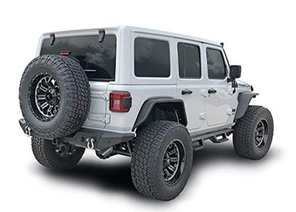 TRAILFX JL06T Rear Bumper Fits Jeep Wrangler JL 2018–2025 One-Piece Textured Black Steel Bumper, Direct-Fit, 2 Inch Receiver, D-Ring Mounts & D-Rings, License Plate Bracket TrailFX JL06T