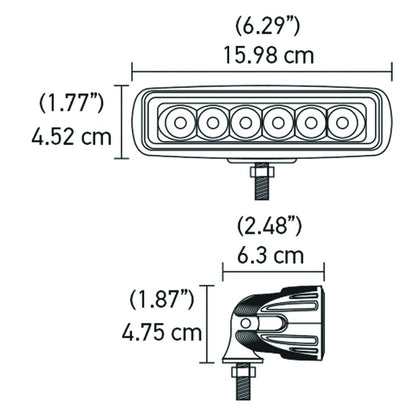 Hella 357203001 ValueFit Mini Light Bar (6 LED, Flood Beam