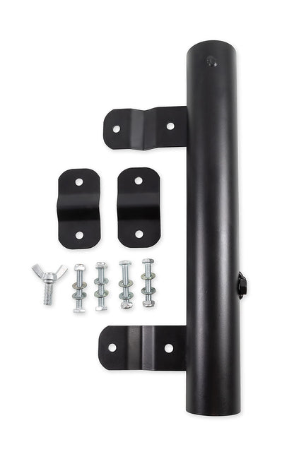 CAMCO 51612 Camco RV Ladder Mounted Flagpole Holder, Powder-Coated Steel Bracket, Fits Most RV Ladder Rails, Holds Flagpoles Up to 1-9/16 Inch Diameter, Black