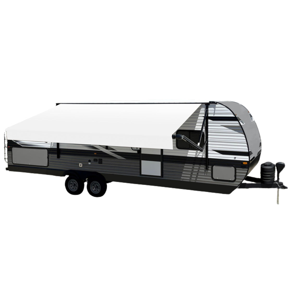 VELARIUM VCB1600100 Velarium 16' RV Boxed Vinyl Canopy, White Heavy-Duty 13.5oz 3-Ply Material, Cold & Crack-Resistant RV Awning, All-Purpose Outdoor Canopy for RVs, Trailers, and Motorhomes (Fabric Size 15' 2)