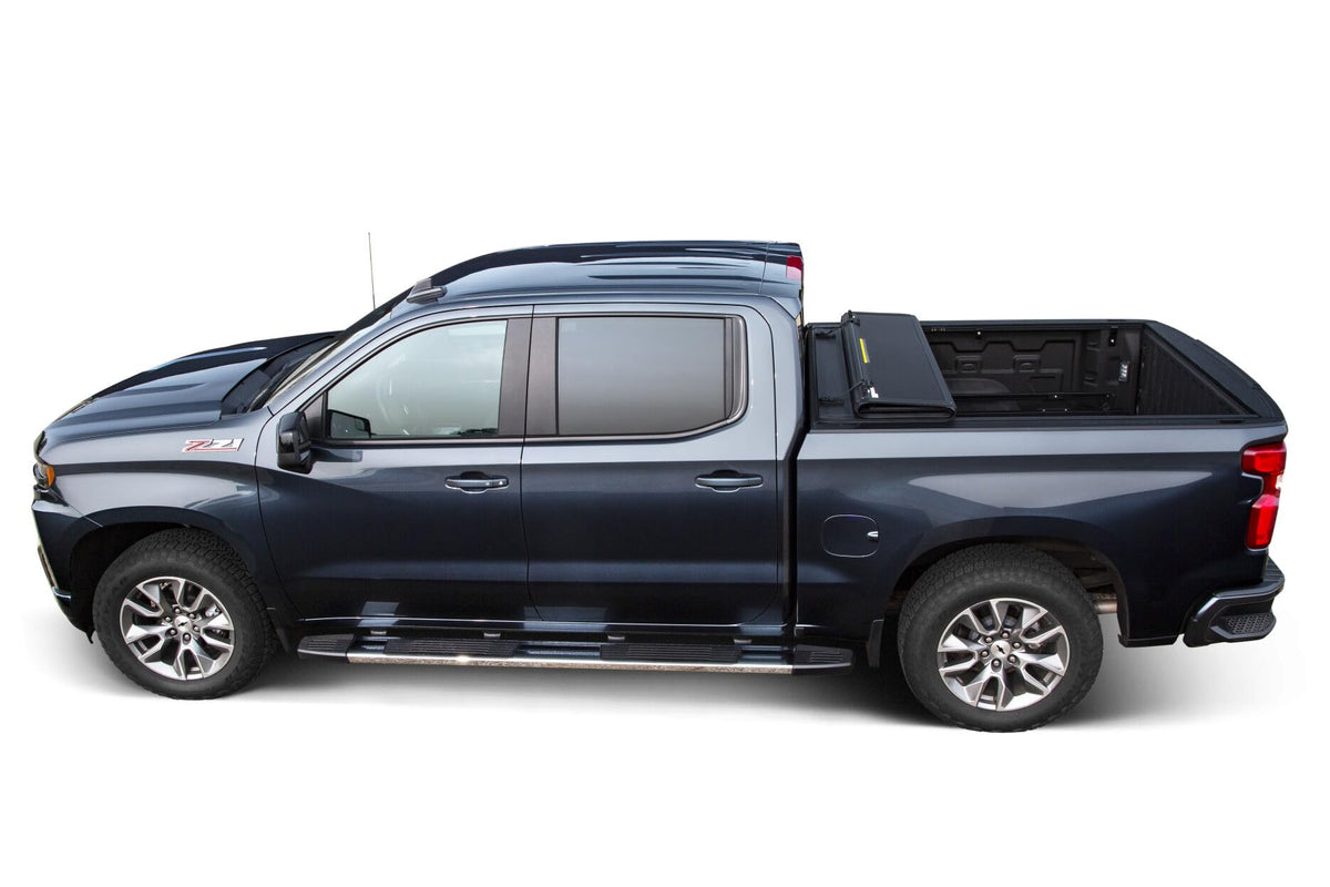 LEER 650299 LEER HF650M | Fits 2019+ Ram 1500 with 6.4 FT Bed w/o Rambox | Hard, Quad-Folding, Low Profile Tonneau Cover | Does not fit with 60/40 Multifunction Tailgate | SKU 650299