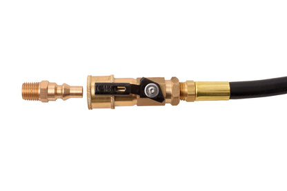 FLAME KING AB226 Flame King 1/4" RV Propane Quick Connect Adapter for Propane Hose, 1/4" Quick Connect or Disconnect Kit - Shutoff Valve & Full Flow Plug - 100% Solid Brass