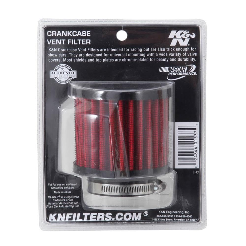 K&N FILTER 62-1470 K&N Vent Air Filter/ Breather: High Performance, Premium, Washable, Replacement Engine Filter: Flange Diameter: 1.75 In, Filter Height: 2.5 In, Flange Length: 0.625 In, Shape: Breather, 62-1470