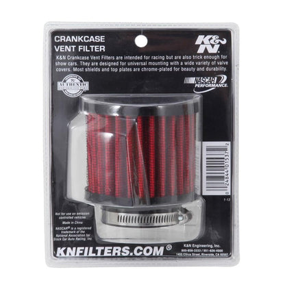 K&N FILTER 62-1470 K&N Vent Air Filter/ Breather: High Performance, Premium, Washable, Replacement Engine Filter: Flange Diameter: 1.75 In, Filter Height: 2.5 In, Flange Length: 0.625 In, Shape: Breather, 62-1470