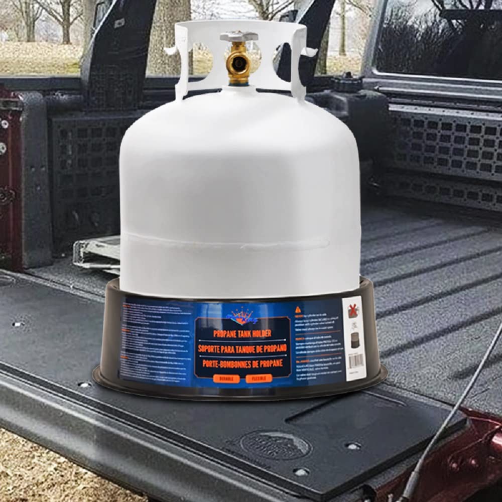 FLAME KING YSNPBS Flame King YSNPBS Propane Cylinder Base Stabilizer, Fits 20lb, 30lb, and 40lb Tanks, Black