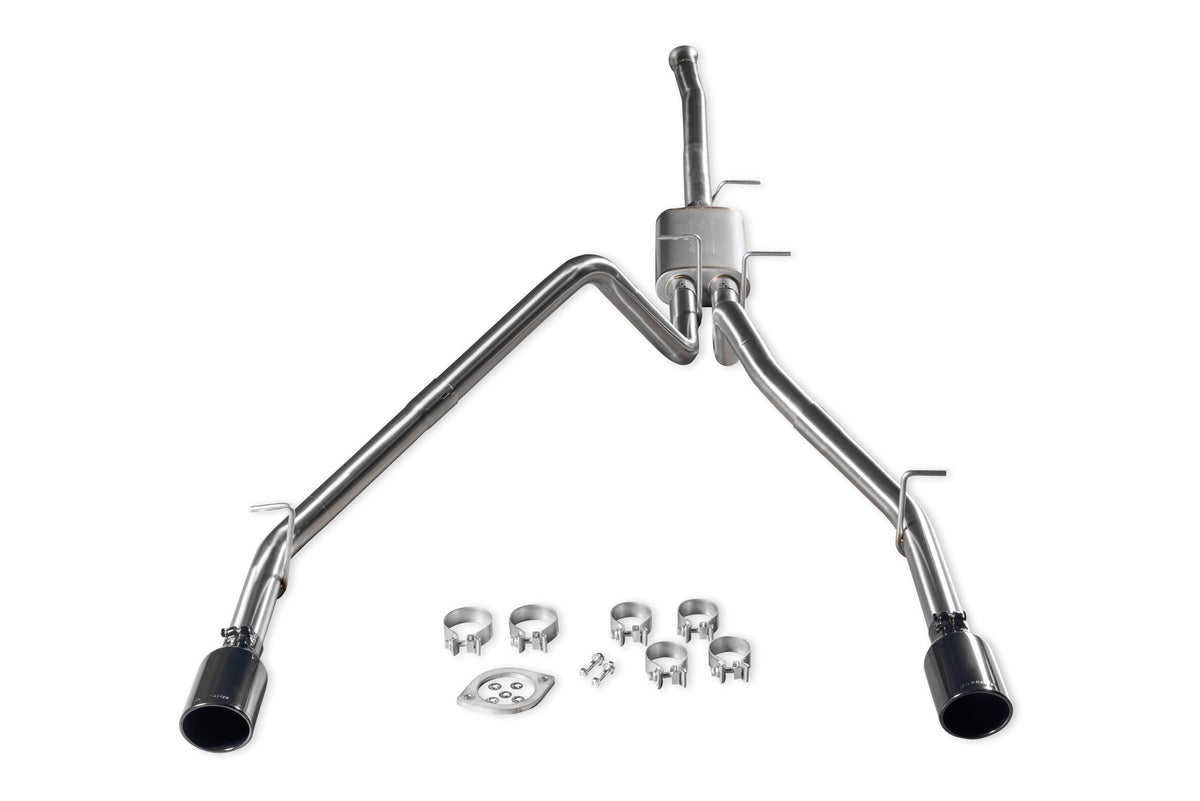 FLOWMASTER 737889 Flowmaster 737889 Signature Series Exhaust Kit 3 Inch 304 Stainless Steel 4.5 Inch Black Chrome Tips Compatible with 2019-2024 RAM 1500 New Body 5.7L with Factory Dual Exhaust 2 & 4WD All Wheelbases