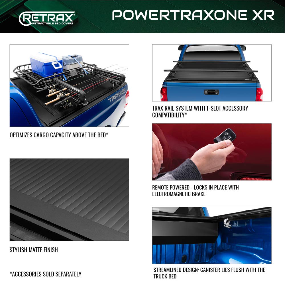 RETRAX T-70244 RealTruck Retrax PowertraxONE XR Retractable Truck Bed Tonneau Cover | T-70244 | Fits 2019 - 2025 Dodge Ram 1500 w/ RamBox, Fits w/ and w/o Multi-Function (Split) Tailgate 5' 7" Bed (67.4")