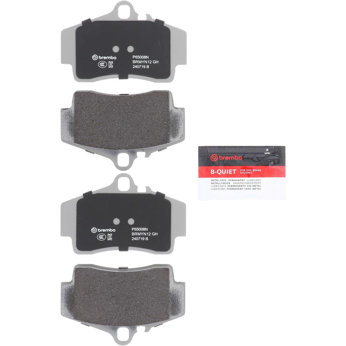 BREMBO P65008N Brembo P65008N Premium Ceramic Rear Disc Brake Pad Set PORSCHE OE# 98635293910