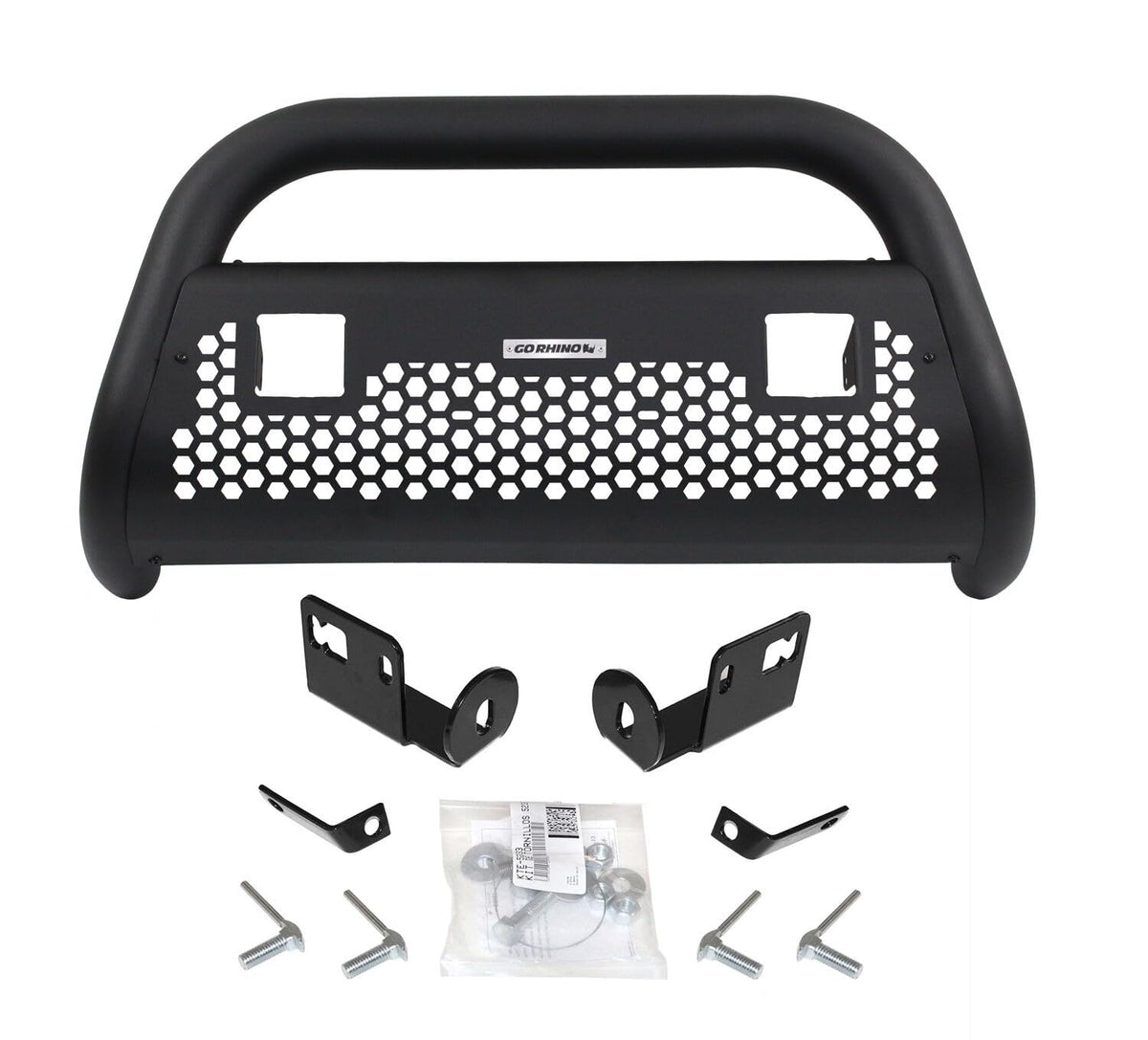 GO RHINO 55632T Go Rhino RC2 Bull Bar w/ Two 3" Cube Lights & Mounting Brackets | Mild Steel, Textured Black | 55632T | Fits 2006 - 2008 Dodge Ram 1500; 2006 - 2009 Dodge Ram 2500, 3500