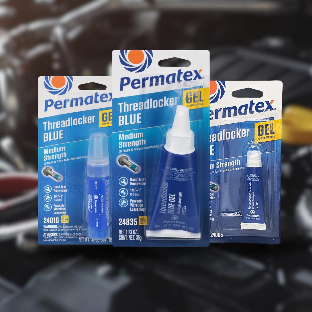 PERMATEX 24010 Permatex 24010 Medium Strength Threadlocker Blue Gel, 10 g Gel Twist Applicator