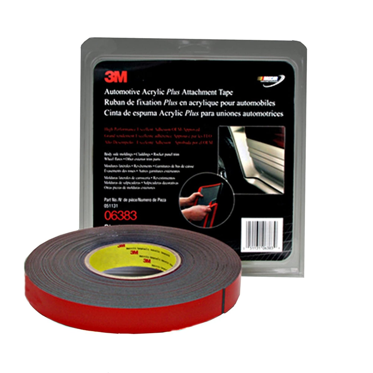 3M 06383 3M - 6383 (TM) Automotive Acrylic Plus Attachment Tape, Black, 7/8" x 20 yds.