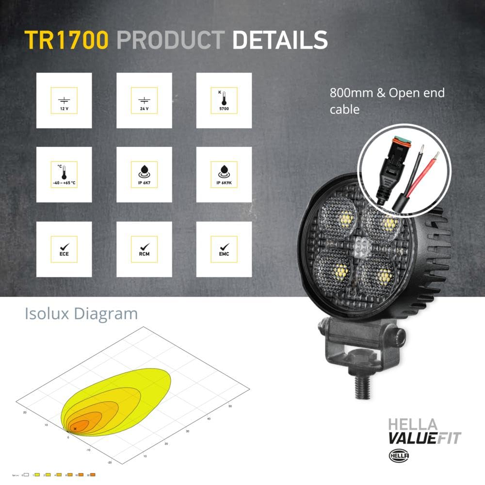 Hella 357111002 WORKLIGHT VALUEFIT TR1700 LED MV CR LT