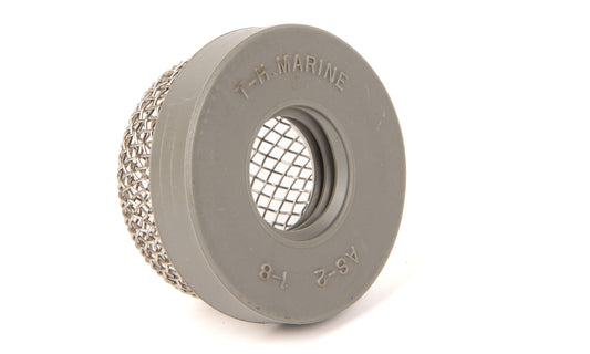 T-H MARINE AS-2-DP T-H Marine Stainless Steel Aerator Screen Strainers - Screw-On Livewell and Baitwell Pump Intake and Drain Filters - Corrosion-Resistant Mesh - Fits 1" Thru Hulls 8-Thread