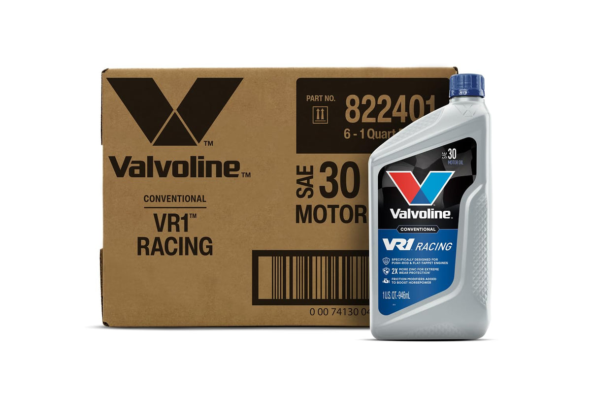 VALVOLINE 822401 Valvoline VR1 Racing SAE 30 Motor Oil 1 QT, Case of 6