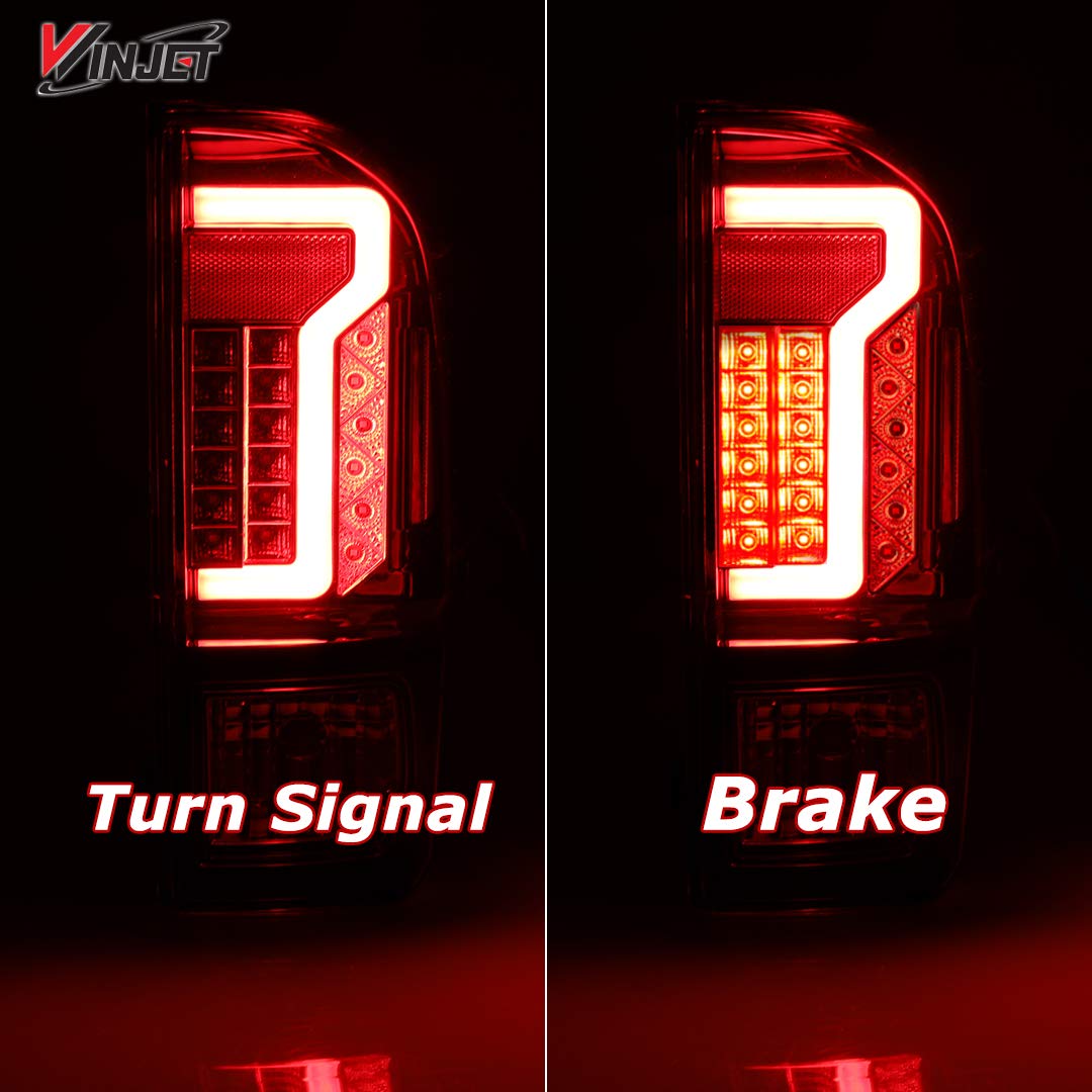 WINJET CTWJ-0466E-BC Winjet LED Tail Light Assembly for [2016 2017 2018 2019 2020 2021 2022 2023 Toyota Tacoma] LED Glow Bar Running Tail Lights Rear Light,1 PAIR,Driver and Dassenger Sides
