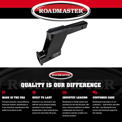 ROADMASTER 076 Roadmaster 076 Hi-Low Receiver Hitch with 6" Offset fits 2" Receiver Hitch | 6000 lbs Towing Capacity | 200 lbs Max Tongue Weight | Durable Powder Coat Finish | Made in the USA