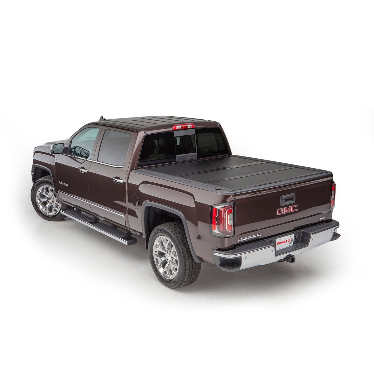 TRAILFX TFX3531 TrailFX Hard Folding Tonneau Cover Fits Ford Maverick 2022-2026 Standard Flush Tri-Fold 3 Panels and 2 Folds Lockable Tailgate Handle Black Gloss Fiber Reinforced Plastic Low Profile TrailFX TFX3531