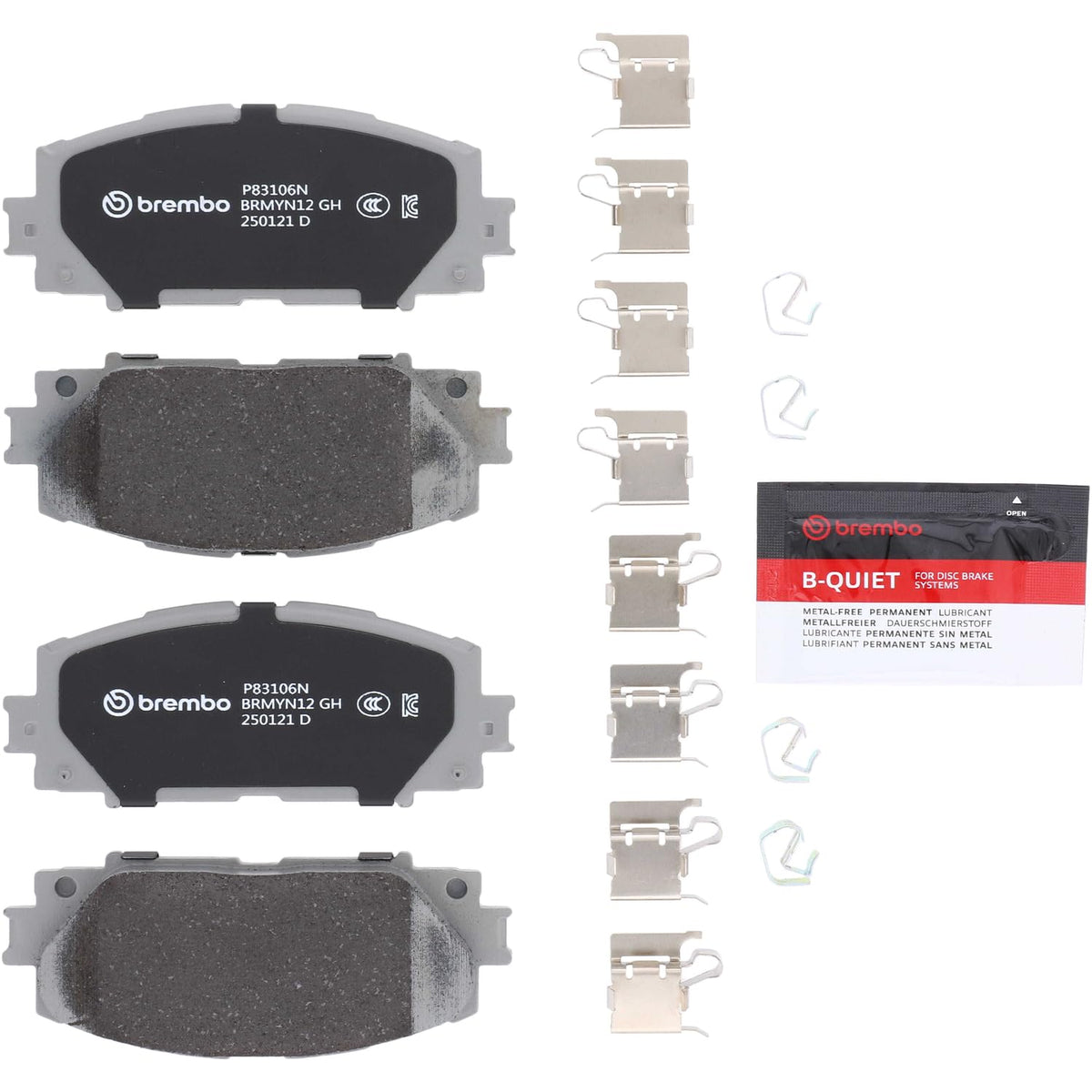 BREMBO P83106N Brembo P83106N Premium Ceramic Front Disc Brake Pad Set LEXUS/TOYOTA/TOYOTA (FAW)/ZHONGHUA (BRILLIANCE) OE# 0446547090