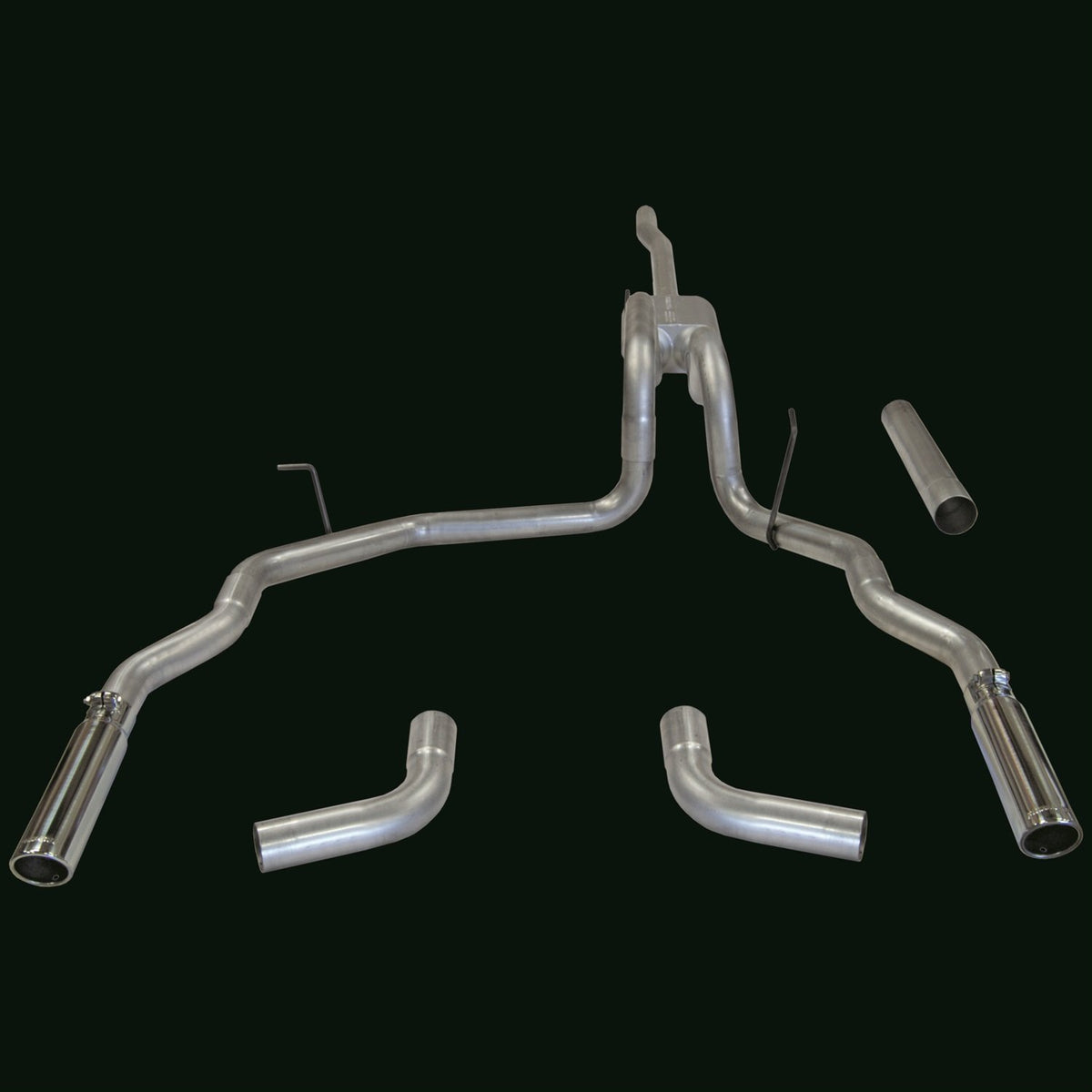 FLOWMASTER 17417 Flowmaster 17417 American Thunder Cat-Back Exhaust Kit 2.5 Inch Aluminized Steel 3 Inch Polished 304 Stainless Steel Tips Compatible with 2004-2008 Ford F-150 Lincoln Mark LT 4.6L 5.4L