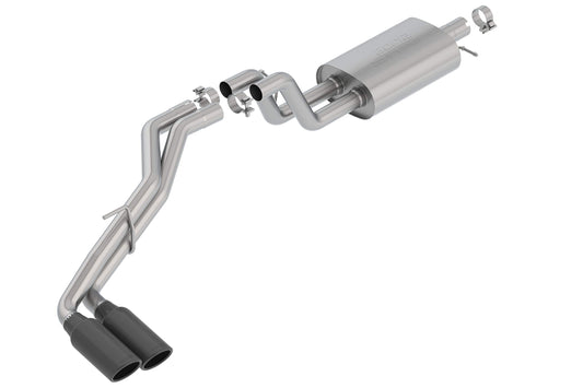 BORLA 140789BC BORLA 140789BC Cat-Back Performance Exhaust System for 2019-2023 Ford Ranger 4 Cyl. T-304 Stainless Steel S-Type Sound Dual Right Side Exit Single 4" Round Black Chrome Tip On Each Tail Pipe