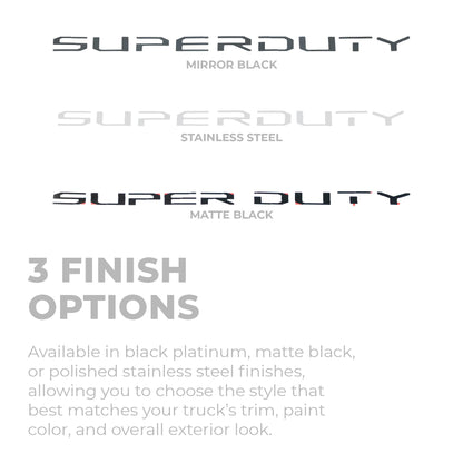 PUTCO 55562FD Putco Ford Super Duty Hood Lettering Kit - Stainless Steel - Cut Lettering - Fits Ford F250, F350, F450 2023-2027